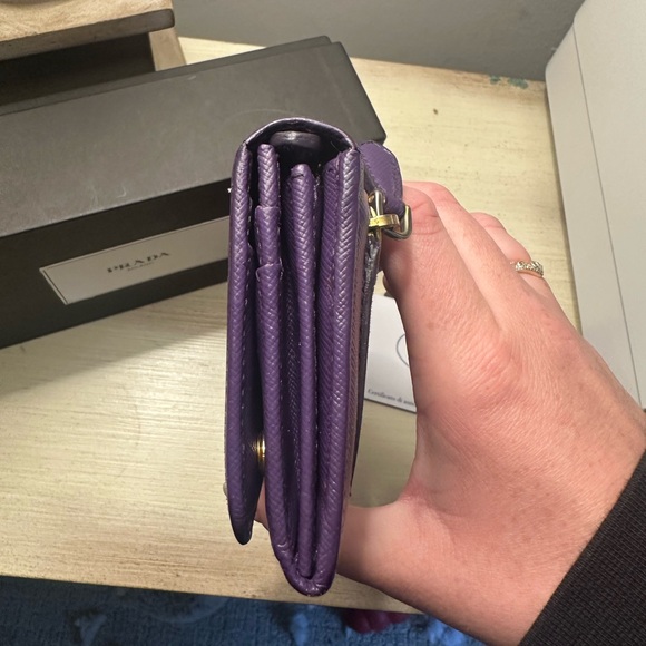 Prada Milano Purple Saffiano Leather Long Snap Wallet - Picture 5 of 16